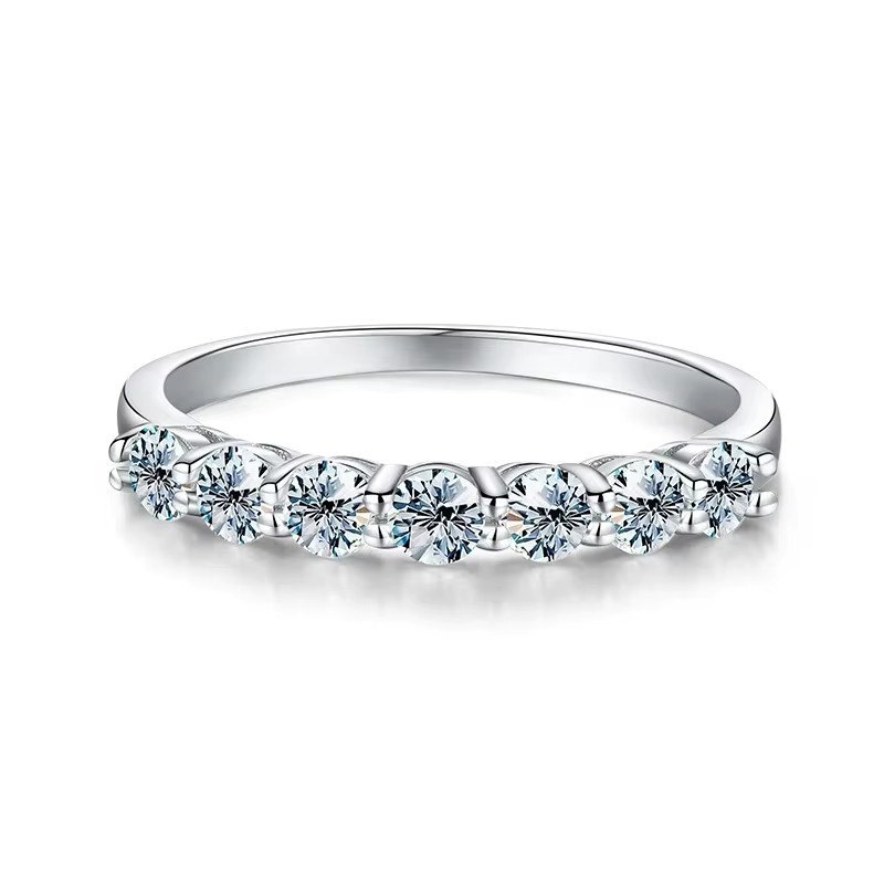 DWJ Moissanit-Diamantring, 925 Silber, Damen - Bild 2