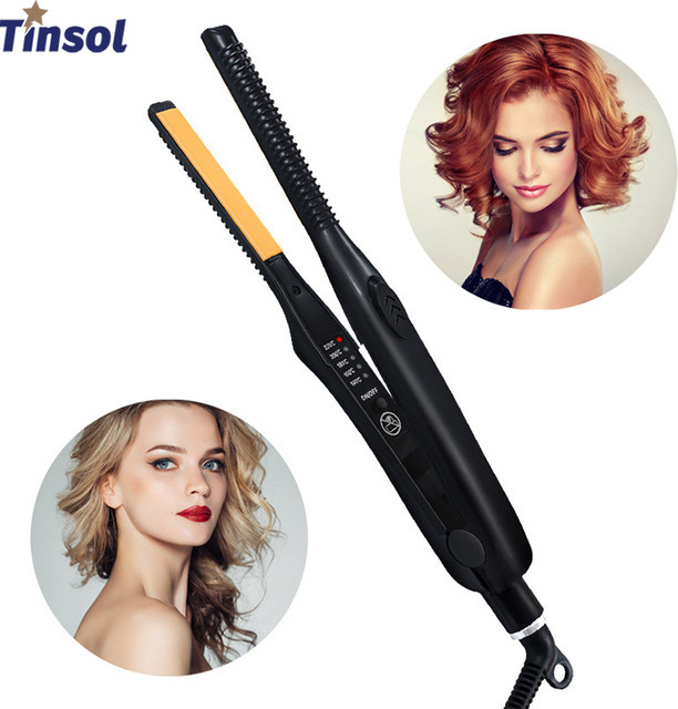 TINSOL 2-in-1 Haarglätter und Lockenstab, Mini-Keramik, Schwarz - Bild 1