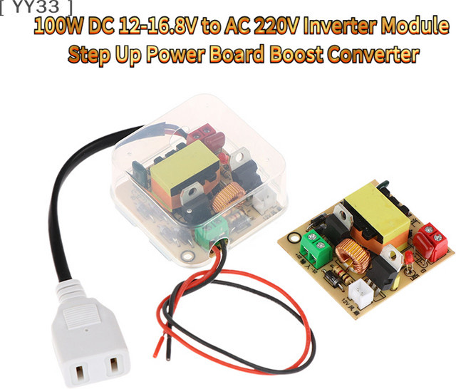 KOQZM DC 12–16,8 V zu AC 220 V Step-Up-Wechselrichtermodul, 100 W Hochleistungs-Boost-Konverterplatine für Solar-DIY-Lithiumbatterien - Bild 1