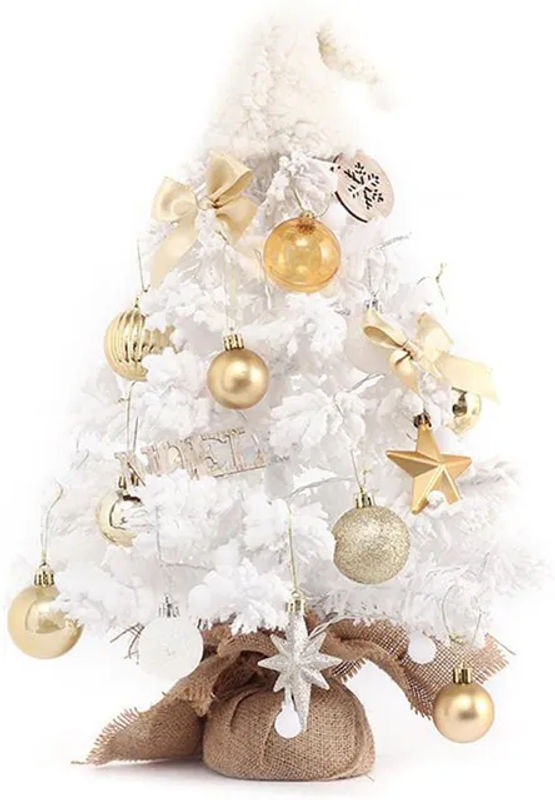 TOMTOP JMS Mini Weihnachtsbaum mit LED-Beleuchtung in Weiß, Höhe: 50 cm - Bild 1