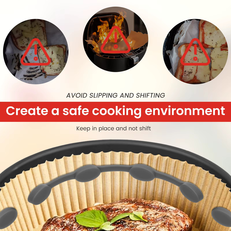 Willstar 4er Set Silikon Magnet-Schnallen für Airfryer in Grau zur Fixierung von Pergamentpapier - Bild 3