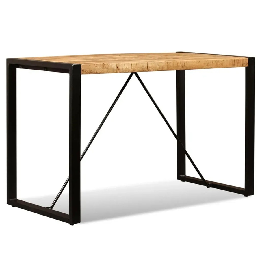 vidaXL Esszimmertisch aus Mangoholz und Stahl in Braun im industriellen Stil, B/T/H: 120 x 60 x 76 cm - Bild 2