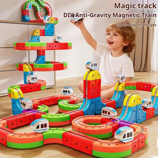 RTBXF Magische 3d Schiene Auto, Magnetische Bausteine, STEM Spielzeug - Bild 1