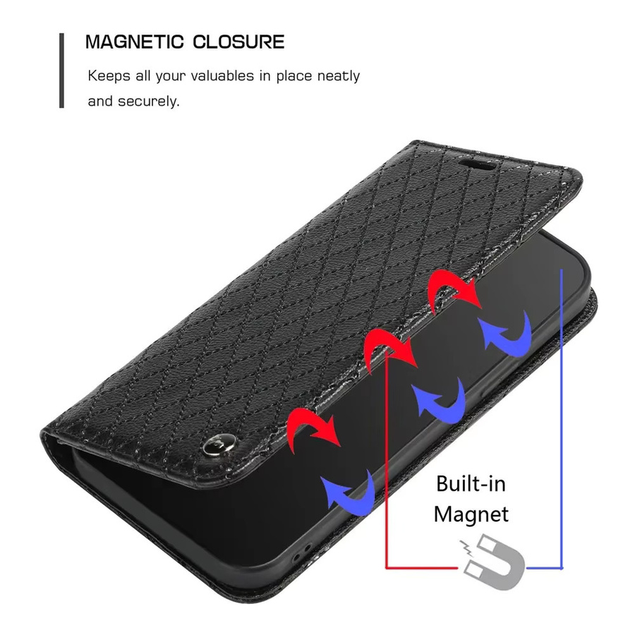 Magnetische Leder-Schutzhülle im Buchdesign für Honor Magic 8 7 Pro 5G und Honor Magic 8 Lite sowie Huawei Honor Magic 7 Lite in Schwarz oder Lila - Bild 3