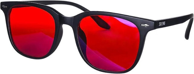 SHINU Korrektionsbrille, Vollrand, Square, Kunststoff, rot, orange, Unisex - Bild 1