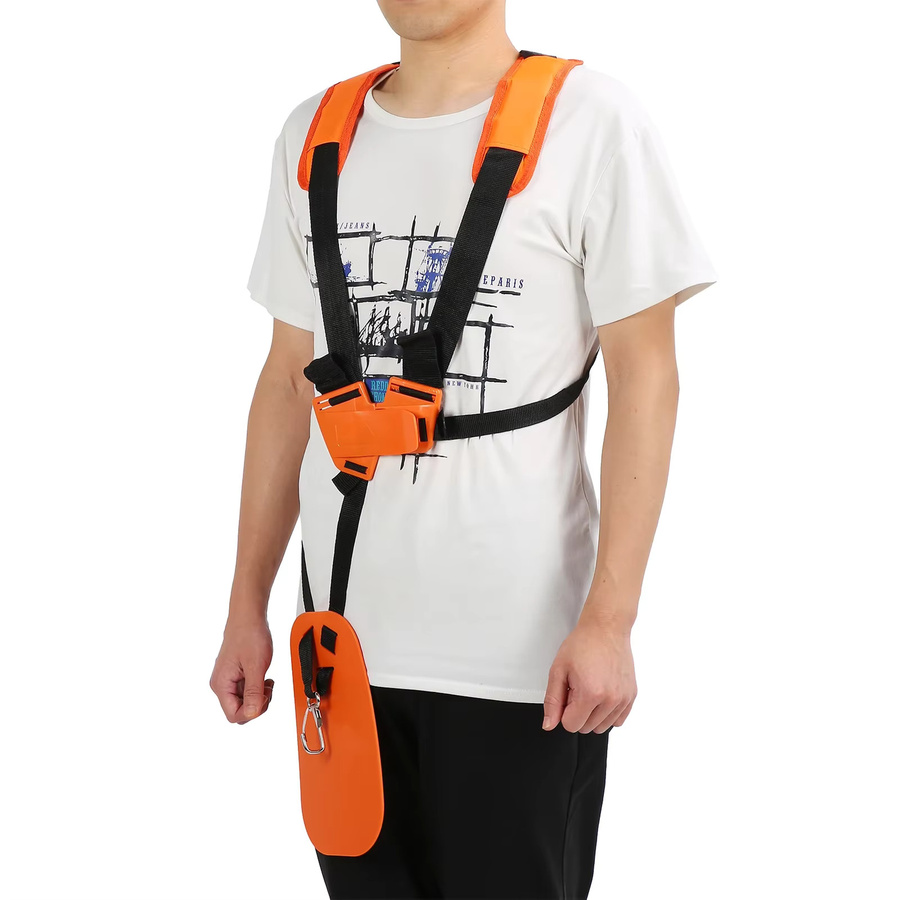 Robuster Nylon-Trimmergurt in Orange mit doppelter Schulter zur Reduzierung der Schultermüdigkeit für Rasenmäher und Freischneider - Bild 6