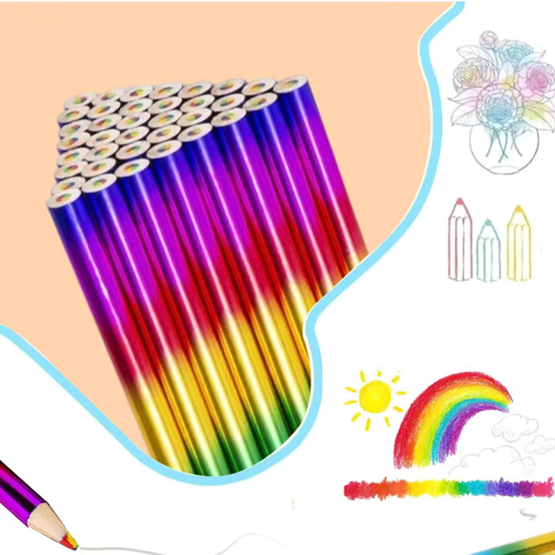 8 oder 16 Stück Regenbogen-Mehrfarbstifte 4-in-1 Buntstifte zum Zeichnen und Skizzieren in Multicolour - Bild 3