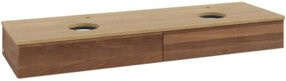 V&B Waschtischunterschrank Antao mit Frontstruktur und Beleuchtung in Eiche Honig Braun, B: 160 cm, T: 50 cm, H: 50 cm - Bild 1
