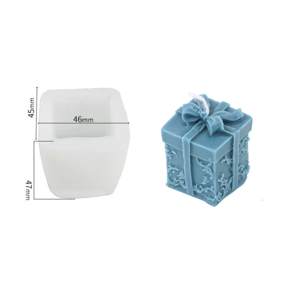 Silikonform für quadratische 3D Geschenkboxen zur DIY Herstellung von Aromatherapie Kerzen aus Wachs oder Gips, Mehrfarbig - Bild 2