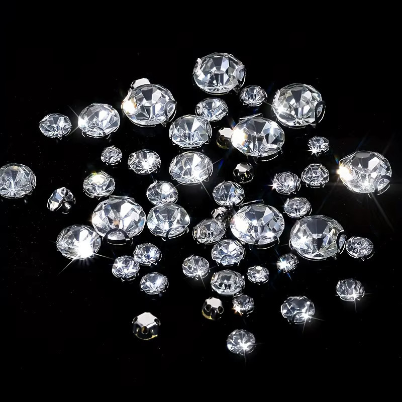 DUCRYSTAL Ohrring-Klauenperlen, silbrig, 3–10 mm, Unisex - Bild 2