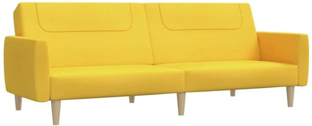 vidaXL Schlafsofa 2-Sitzer Click-Clack in Gelb mit Stoffbezug und Holzrahmen - Bild 1