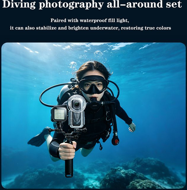 Insta360 Tauchgehäuse für Insta360 X5 mit 50m Wasserdichtigkeit, Auftriebshandgriff und Zubehörpaket - Bild 1