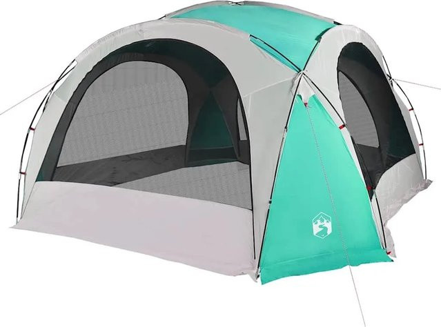 vidaXL Partyzelt Grün Wasserdicht mit Netzwänden und Tragetasche B/T/H: 455 x 455 x 240 cm - Bild 1