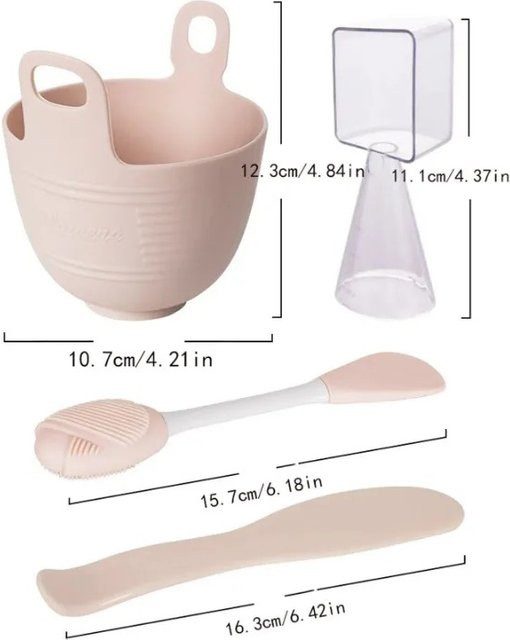 RUZOFO Silikon-Maskenschüssel-Set mit Massagebürste, Gesicht - Bild 1