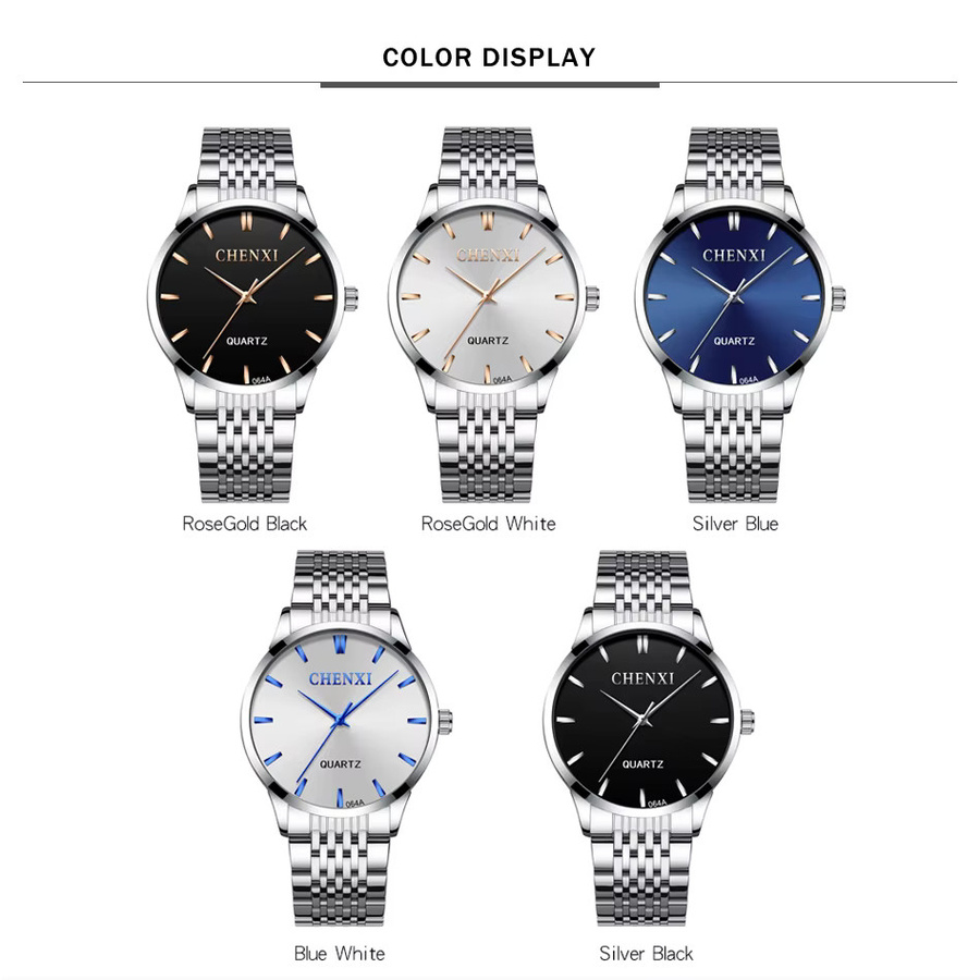 CHENXI Armbanduhr Quarz, Edelstahl, Silber, Herren - Bild 4