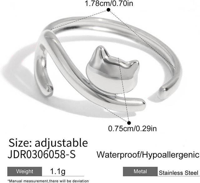 Uworld Ring Edelstahl, Gold, Zirkonia, Damen - Bild 1