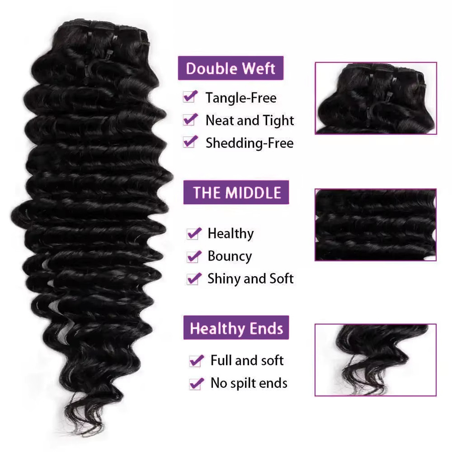 mayfive Clip-In-Extensions Wasserwelle, schwarz, 120 g, Damen - Bild 2