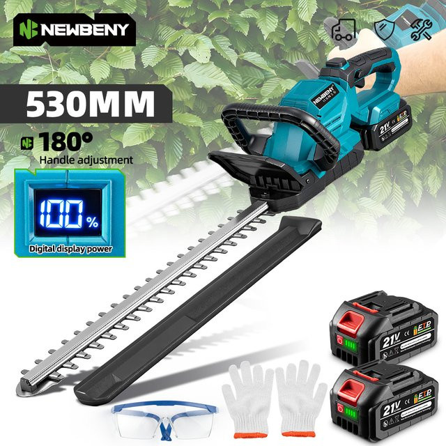 NEWBENY Elektrischer Heckentrimmer mit 180 Grad verstellbarem Winkel für Makita LXT 18-21V Akku, 53 cm Schnittbreite - Bild 1