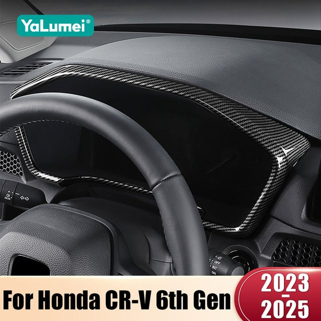 YaLumei Tachometer Abdeckung aus ABS Carbon-Faser für Honda CR-V 6. Generation Hybrid 2023 2024 2025, Schwarz - Bild 1