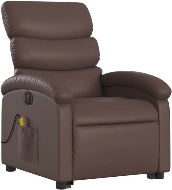 vidaXL Massagesessel Modell 8 mit elektrischer Aufstehhilfe in Braun aus Kunstleder - Bild 1