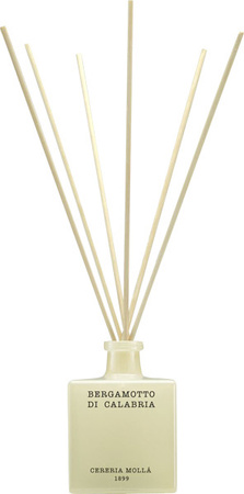 Cereria Molla Bergamotto de Calabria Reed Diffuser mit Rattanstäbchen in Weiß