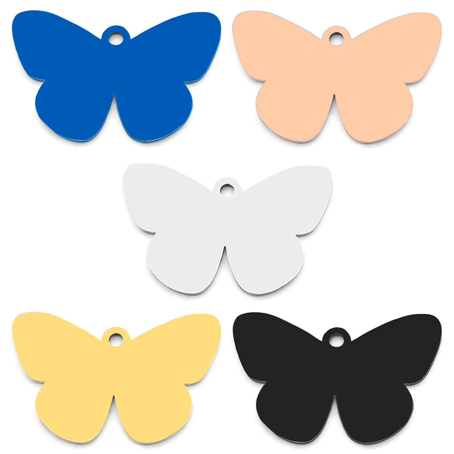 KIYUE Anhänger Schmetterling, Edelstahl, Silber, Unisex - Bild 2