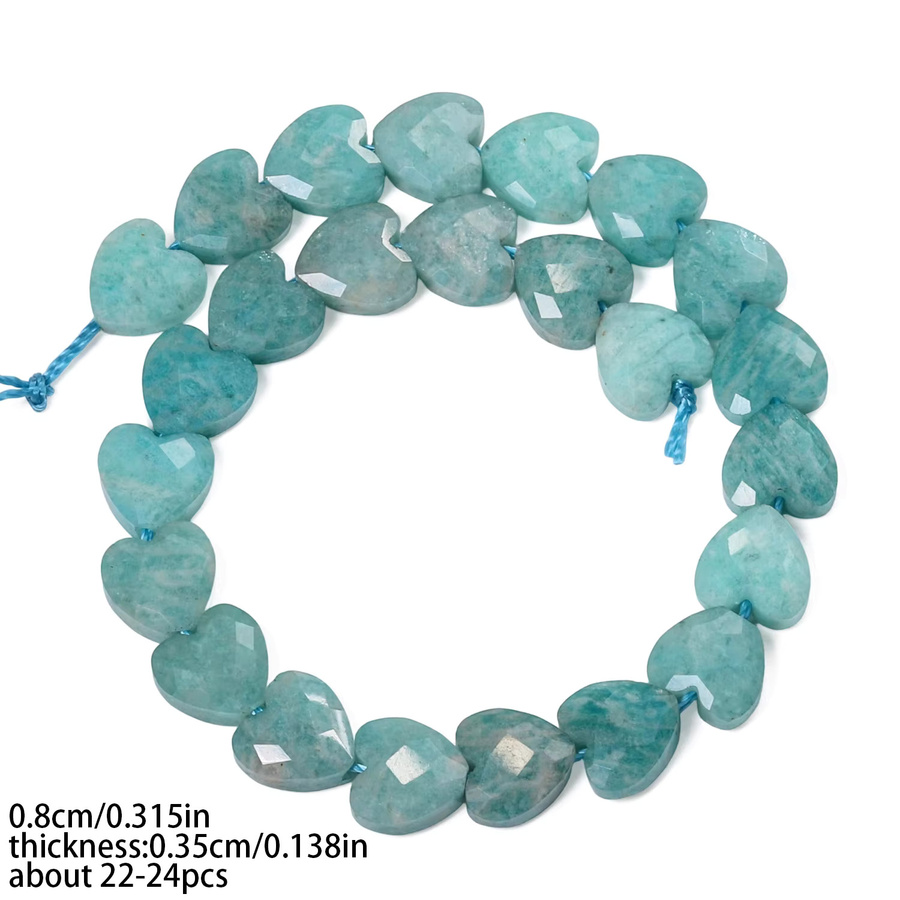 xilitata Natursteinperlen Amazonit, blau, herzförmig, 8 mm - Bild 3