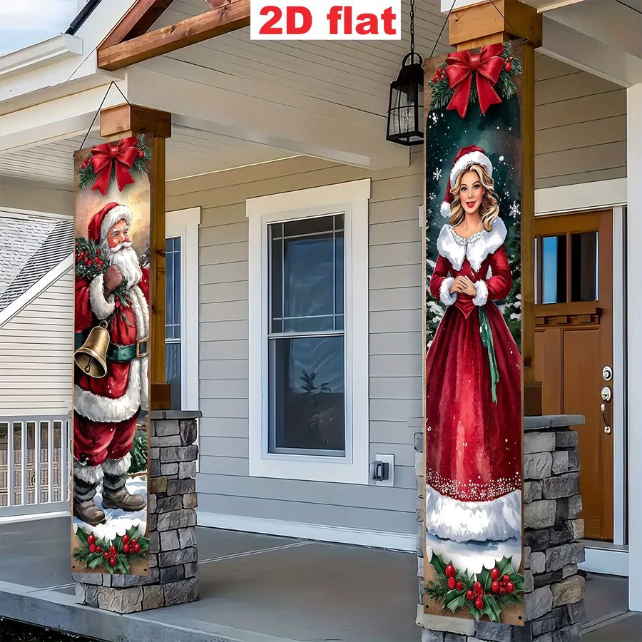 VIKAMA Weihnachten Willkommen Türbanner als Wandbehang für Indoor und Outdoor aus Polyester, Rechteckig, Breite: 180 cm, Höhe: 30 cm - Bild 3