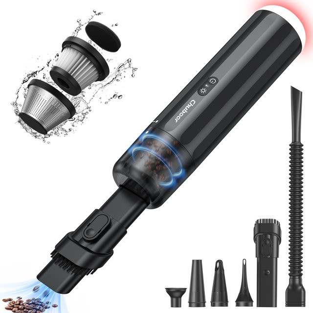 Chuboor Kabelloser Auto-Staubsauger in Weiß mit 13000 Pa Saugkraft, Tragbarer Handheld-Reiniger für Auto und Haushalt - Bild 1