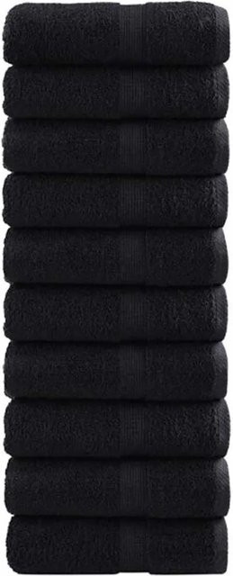 vidaXL SOLUND Gästetücher aus Baumwolle, Schwarz, 50 Stück, 600 g/m², B/H: 30 x 30 cm - Bild 1