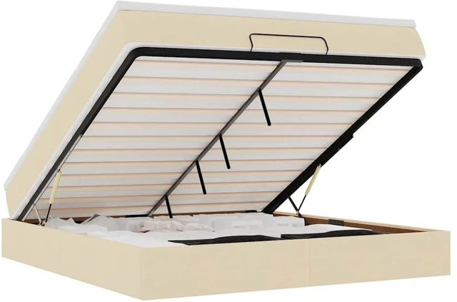 vidaXL Ottoman-Bett mit Matratze in Creme, B/T/H: 160 x 200 x 203 cm - Bild 1