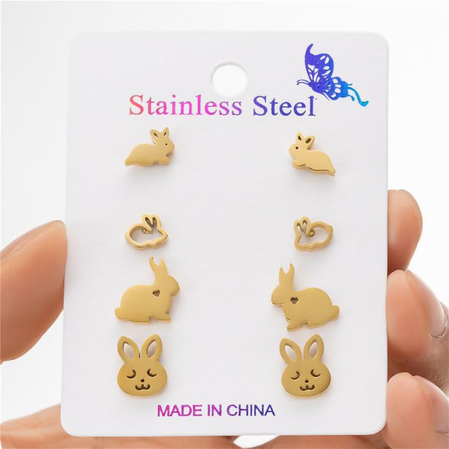 SMJEL Ohrringe Hase, Edelstahl, Gold, Damen - Bild 1