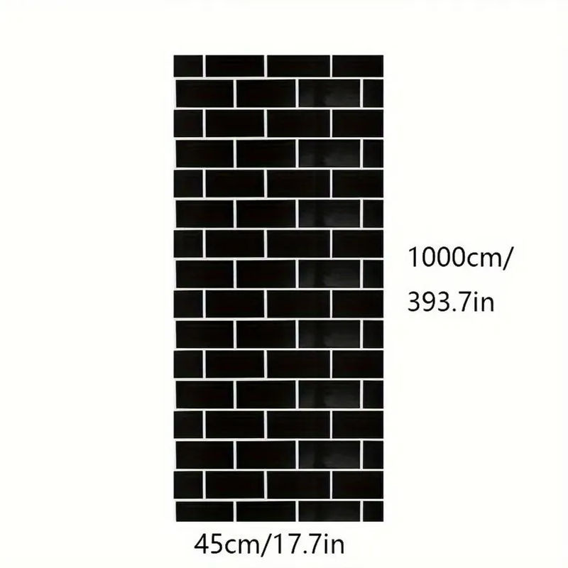Selbstklebende Tapete im schwarzen Ziegel-Look von SZ-Damai, grau und schwarz, B: 45 cm, L: 1000 cm - Bild 4