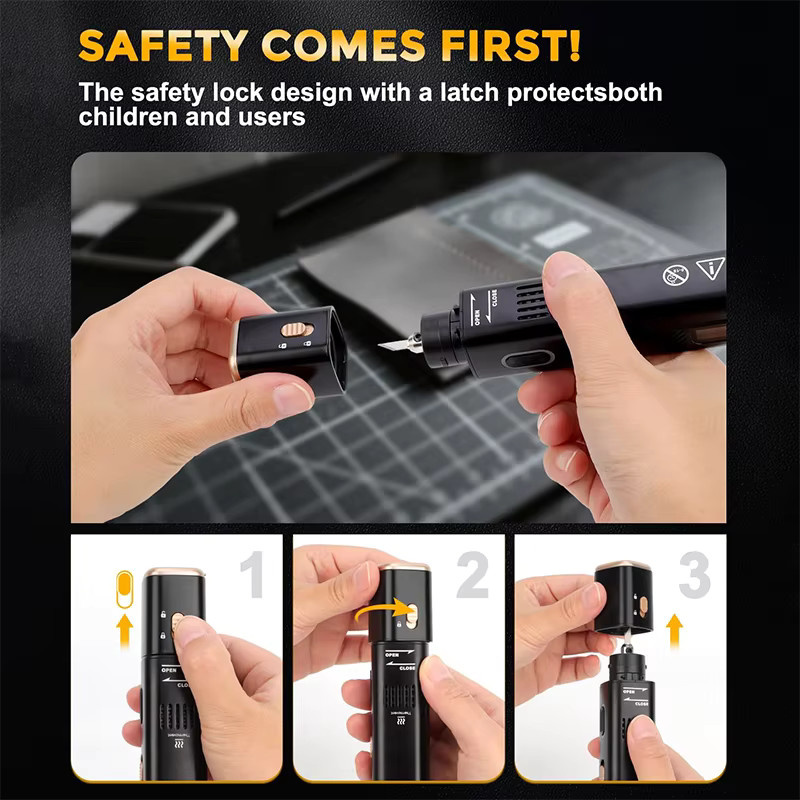 Ultraschall Cutter für Kunststoff und Acryl, Handheld High-Power Schneidewerkzeug zum Gravieren und Sägen, Schwarz - Bild 3
