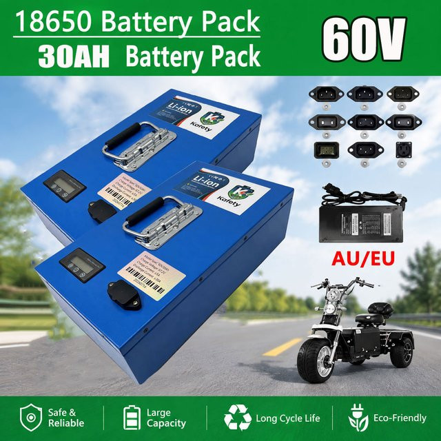 Lithium-Batteriepack 60V 30Ah mit 18650 Zellen in Blau für Motoren von 250W bis 2000W - Bild 1