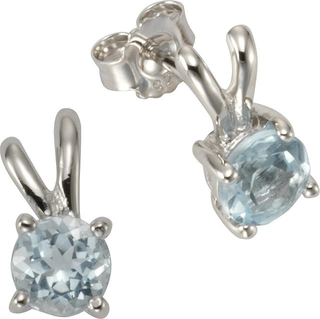 Zeeme Gemstones Ohrringe 925 Silber, Blautopas, Damen - Bild 1