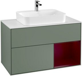 V&B Waschtischunterschrank Finion 100 Wandbeleuchtung in Weiß lackiert B/T/H: 100 x 50,1 x 50,1 cm - Bild 1
