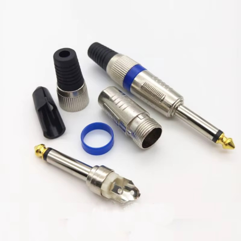2er-Set Audio-Adapter 6,35mm Klinkenstecker auf RCA-Buchse in Silber - Bild 1