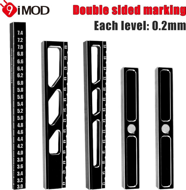9IMOD RC Höhenlineal oder Chassis Droop Gauge Stützblöcke, Zubehör, Metall, Schwarz - Bild 1