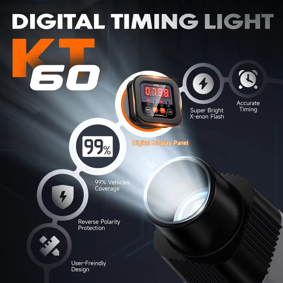 KZYEE KT60 Induktive Stroboskoplampe 12V zur Zündzeitpunkt-Einstellung für 2- und 4-Takt-Benzinmotoren - Bild 2