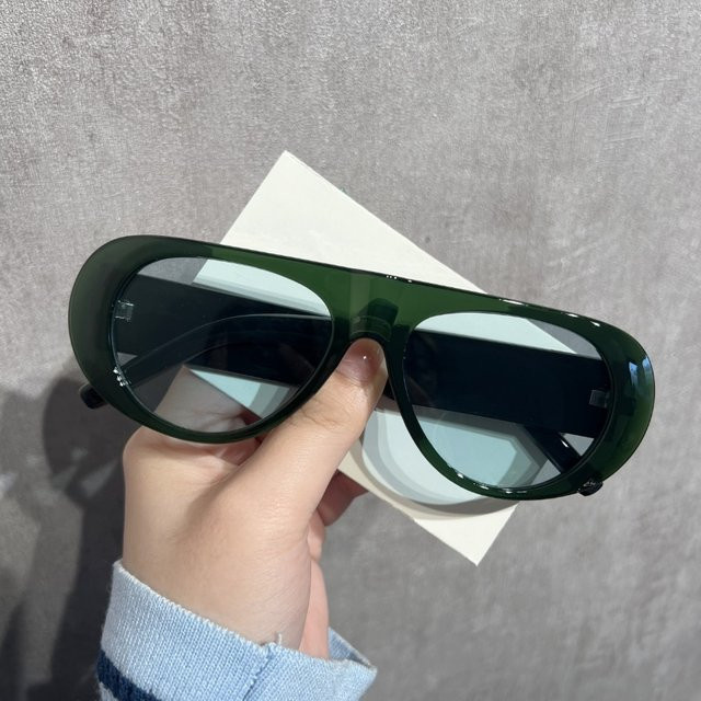 RELEN Sonnenbrille Damen, Vollrand, oval, Kunststoff, grün - Bild 1