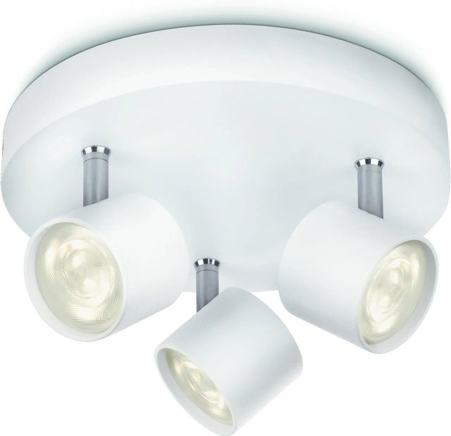 Philips LED-Deckenstrahler Star 3er-Set in Weiß und Chrom mit warmweißem Licht und verstellbarem Reflektor 4.5W - Bild 1