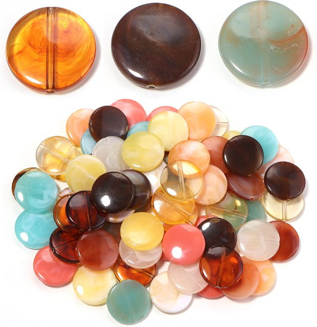 lingsai Acryl-Scheibenperlen, zweifarbige, 21 mm, Unisex - Bild 1