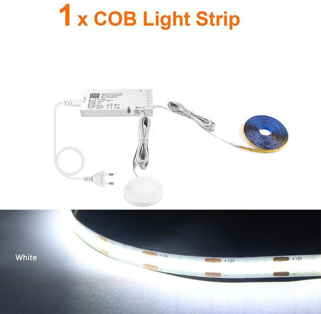 MALITAI COB LED Streifen 12V mit Bewegungssensor und Touch-Dimmer, Weiß, Länge: 1 m - Bild 1