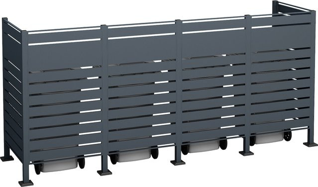 Westmann Mülltonnenverkleidung Planum aus Metall in Anthrazit, Breite: 150 cm - Bild 1