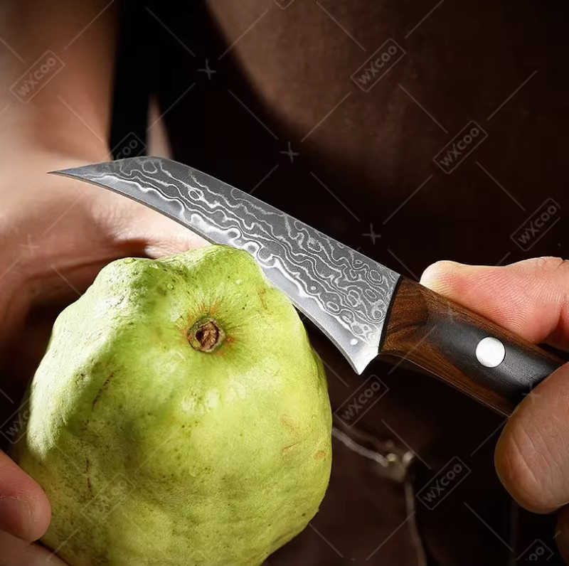 WXCOO Damaszener Stahl Obstmesser mit Holzgriff, 3,5 Zoll Schälmesser für die Küche - Bild 2