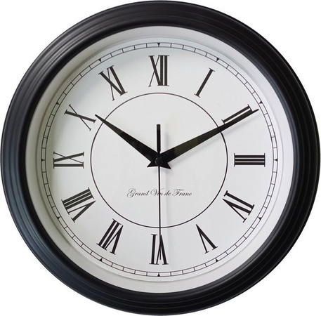 Mebus Wanduhr analog schwarz B/H/T: 25,0 x 25,0 x 5,5 cm