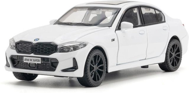 Fourall- Model Cars BMW 320i DER 3 2023, Automodell, Maßstab 1:32, Weiß, mit Licht und Sound - Bild 1