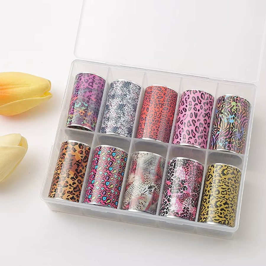 MAFANAILS Nagelfolie Leopardenmuster, 10 Rollen, 4x50 cm, Unisex - Bild 5
