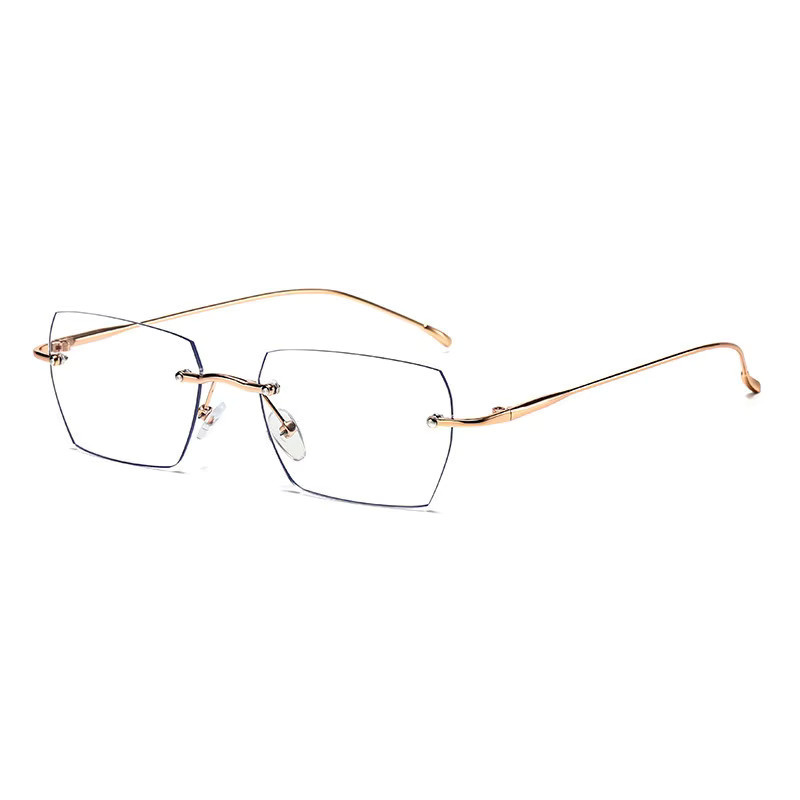 KLASSNUM Lesebrille, randlos, rechteckig, Metall, Damen - Bild 5